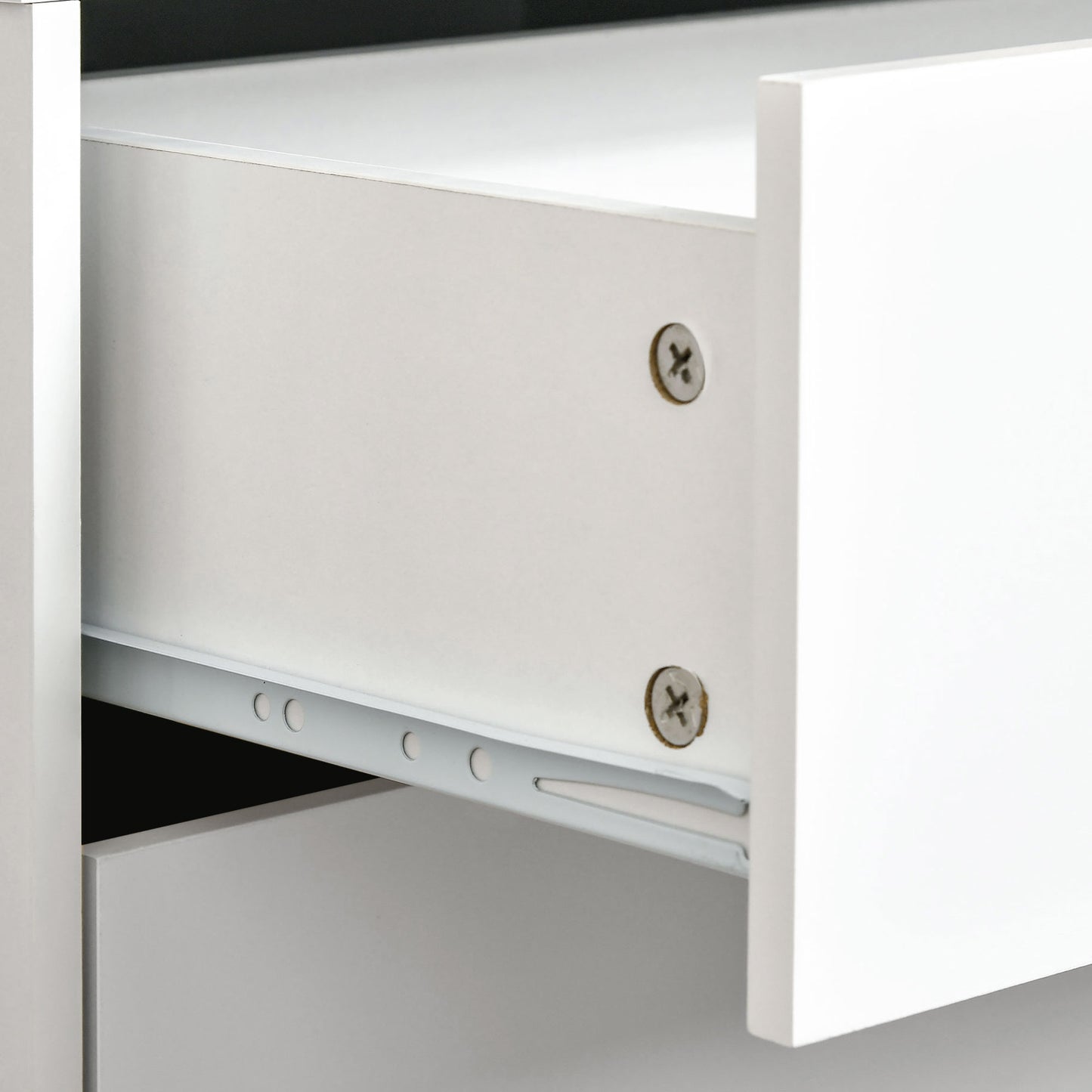 Modern Bedside Table, Nightstand with 2 Drawers and Pine Wood Legs for Bedroom, Living Room, White