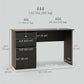 Computer Desk with Storage, PC Table with Drawers and Cabinet for Home Office, Study Room, Black