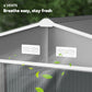 9' x 10.6' Garden Storage Shed w/ Foundation Kit Metal Tool Storage House w/ Double Doors Light Grey