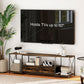 Industrial TV Stand for up to 60 Inch TV, TV Console with Charging Station and RGB LED Lights, Rustic Brown