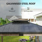 12' x 14' Light Walnut Hardtop Gazebo with Steel Roof