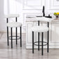 Bar Stools Set of 2, Sherpa Upholstered Barstools with Backrest, Bar Height Stools with Footrest for Kitchen Island