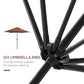 8.5FT Patio Umbrella, Round Garden Parasol with 6 Ribs, Market Sunshade Tilt Canopy w/ Crank Handle for Outdoor, Coffee