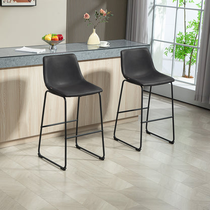 Counter-Height PU Leather Bar Stools Set of 2
