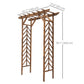 79" Plant Trellis, Arched Garden Arbour with Pergola Style Roof, Fir Wood Frame for Climbing Vines