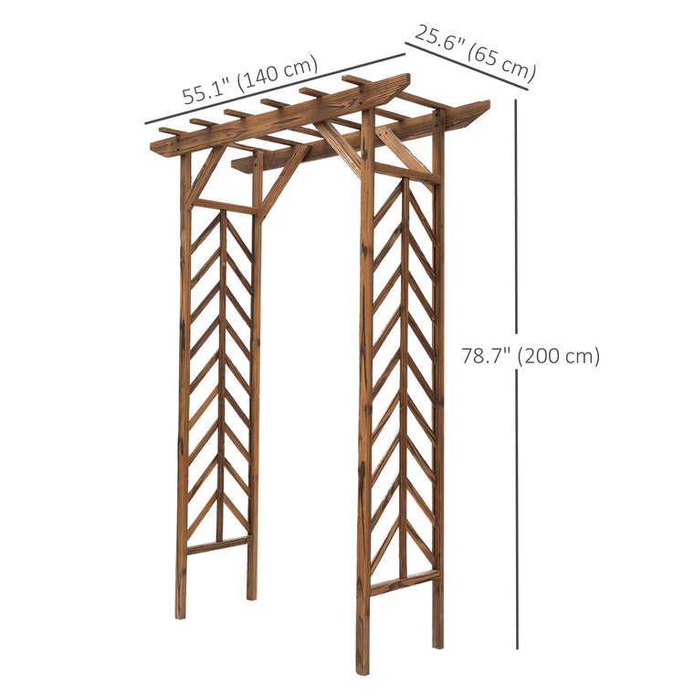 79" Fir Wood Arched Garden Arbour with Pergola Roof