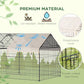 Pet Playpen with Roof, Metal Guinea Pig Cage, Rabbit Pen, Chicken Coop Run, Catio Cat Enclosure with Cover, Doors, Indoor Outdoor for Small Animals, 87" x 41" x 41", Cream