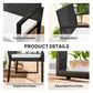 2 Seater Outdoor Bench, Rattan Garden Bench Loveseat with Cushion, Armrests, Steel Frame for Patio, Porch, Beige