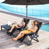 2pcs Reclining Zero Gravity Chair with Adjustable Backrest, Folding Garden Sun Lounger with Removable Cushion, Grey