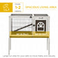 Rabbit Hutch Dual-Height Design Bunny House with Run Slide-Out Tray White and Coffee