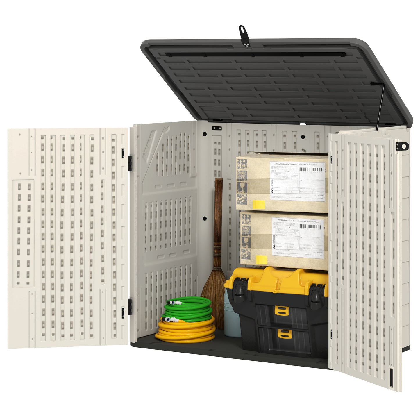 185 Gallon Storage Cabinet with Openable Top and Lockable Doors
