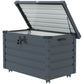 78 Gallon Garden Storage Box, Waterproof Outdoor Storage Container with Wheels and Handles, Dark Grey