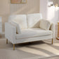 Loveseat Sofa, 55" Small Sofa Couch with 2 Pillows, Metal Legs for Living Room, Bedroom, Apartment, Cream White