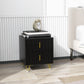 Bedside Table, Modern Nightstand with 2 Drawers, Side End Table with Metal Legs for Living Room, Bedroom, Black