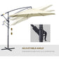 Φ10' Deluxe Cantilever Umbrella Outdoor Market Parasol Banana Hanging Offset Sunshade Crank Cross Base Beige