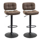 Bar Stools Set of 2, Swivel Counter Height Barstools with Adjustable Height, Back and Footrest, PU Leather Bar Chairs