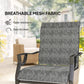 C Spring Motion Patio Chairs Set of 2 with Curved High Backrest, Armrest, All Weather Breathable Fabric, Metal Frame