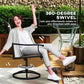 Outdoor Swivel Dining Chairs Set of 2, High Back Swivel Chairs with All Weather Mesh for Deck, Backyard, Poolside, Brown
