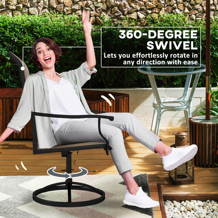 2-Piece Swivel Dining Chair Set with High Back & Mesh