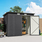 8 x 4FT Galvanized Garden Storage Shed, Metal Outdoor Shed with Double Doors and 2 Vents, Grey