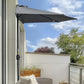9.8ft Half Umbrella Semi Round Patio Parasol with Crank Handle, Top Vent for Garden, Balcony- NO BASE INCLUDED, Grey