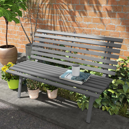 Lightweight Aluminum Park Bench with Slatted Seat