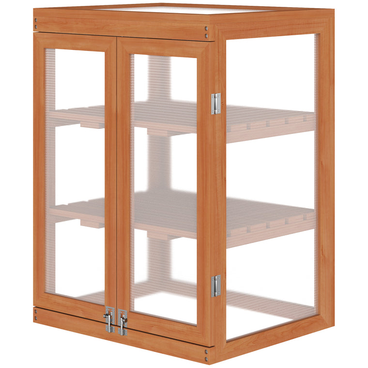 22.8" x 17.3" x 30.7" Wood 2-Tier Cold Frame Greenhouse