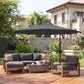 10FT Cantilever Patio Umbrella with 8 Ribs, Offset Patio Umbrella with Cover and Wind Ropes for Garden, Yard, Dark Grey