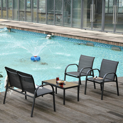 4-Piece Patio Conversation Set with Loveseat
