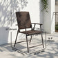 Outdoor Wicker Dining Chair Set of 2, 2 Pieces Rattan Foldable Chair with Steel Frame for Garden, Backyard, Porch, Brown