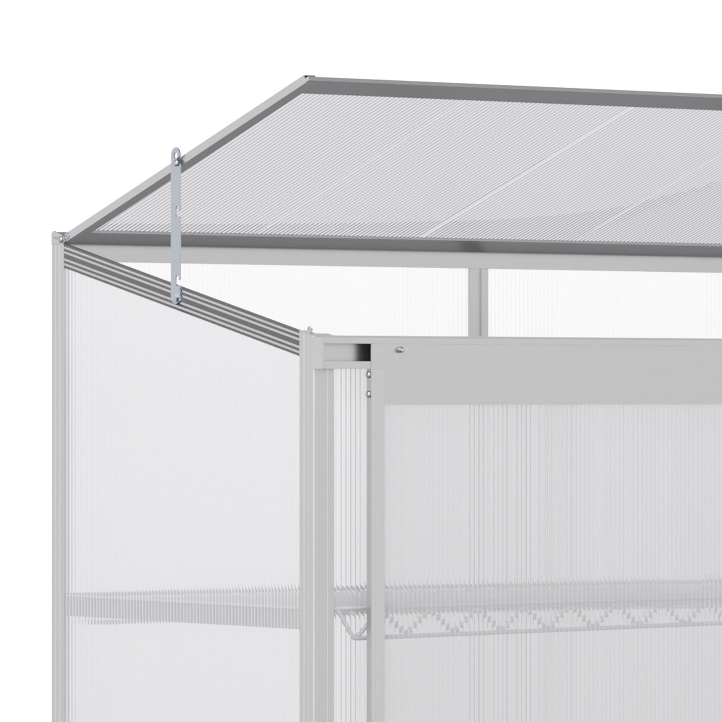 Aluminum Cold Frame Greenhouse, Raised Planter Bed Protection with Openable Top and 2 Shelves for Outdoor Indoor