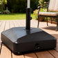 Filled Patio Umbrella Base with Wheels, 132 lb Heavy Duty Market Umbrella Stand for Outdoor, Garden, Backyard, Black
