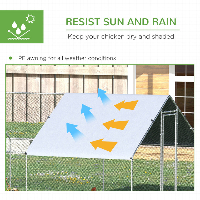 9.8' x 26.2' x 6.6' Chicken Coop Cage with Cover & Lockable Door