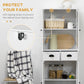 61" Kitchen Pantry Cabinet, Freestanding Farmhouse Buffet Storage Cabinet with Soft Close Glass Doors and Adjustable Shelves, White