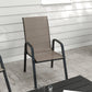 Set of 4 Outdoor Dining Chairs, Heavy Duty Stackable Patio Dining Set with Armrests for Balcony Garden, Grey