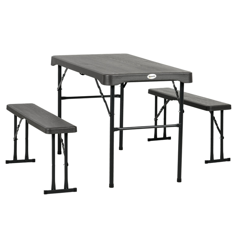 Folding Picnic Table with 2 Benches for 4