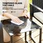 Outdoor Bistro Set, 3 Piece Wicker Patio Furniture with Mesh Seat, Glass Table, Cushions for Porch, Balcony, Cream White