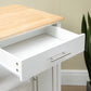 Kitchen Island, Compact Kitchen Cart on Wheels with Open Shelf & Storage Drawer for Dining Room, Kitchen, White