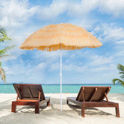 6FT Wheat Beach Umbrella with Tilt & Adjustable Height
