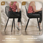 Modern Dining Chairs Set of 4, Plastic Kitchen Chairs with Hollow Backrest and Metal Legs for Living Dining Room, Black
