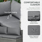 3 Pieces Rattan Wicker Outdoor Conversation Furniture Set w/ Loveseats Coffee Table Cushions for Garden, Patio, Beige