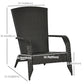 Patio Wicker Adirondack Chair, Outdoor Rattan Muskoka Chair with Cushions for Patio, Garden, Backyard Dark Blue