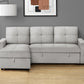 Venice Sleeper Sectional Sofa Bed with Reversible Storage Chaise