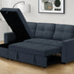 Venice Sleeper Sectional Sofa Bed with Reversible Storage Chaise