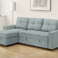 Venice Sleeper Sectional Sofa Bed with Reversible Storage Chaise