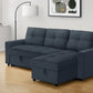Venice Sleeper Sectional Sofa Bed with Reversible Storage Chaise