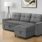 Venice Sleeper Sectional Sofa Bed with Reversible Storage Chaise