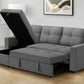 Venice Sleeper Sectional Sofa Bed with Reversible Storage Chaise