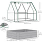 Steel Outdoor Raised Garden Bed with Greenhouse,Cover, Roll Up Door, Dual Use, 50"x37.4"x36.2", Clear