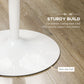 Modern Kitchen Table for 2 People, Round Dining Table with Steel Base for Living Room, Dining Room, White